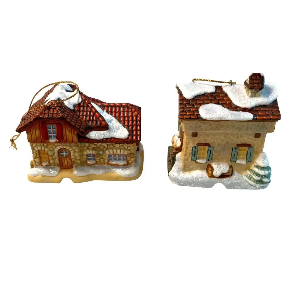 2 VTG M.I. Hummel Bavarian Village Christmas Ornaments, 